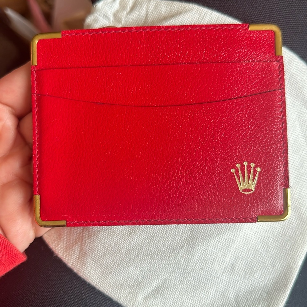 Red Rolex Card Holder